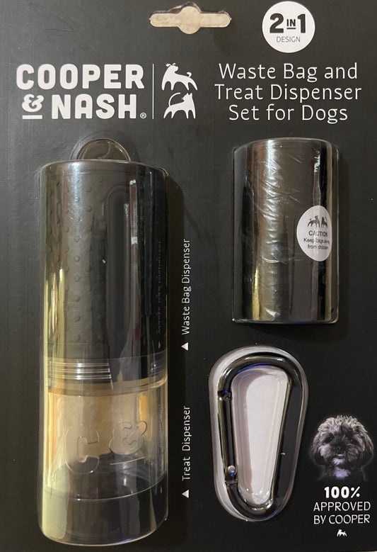 Cooper & Nash 2-in-1 Waste Bag and Treat Dispenser Set for Dogs.